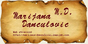 Marijana Dančulović vizit kartica